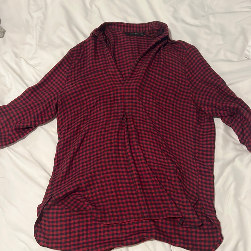 Zara Checkered Red Top - size M